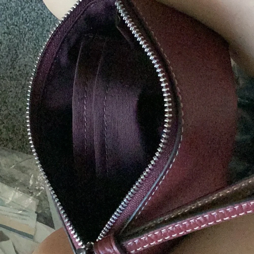 Coach Dual-Tone Wristlet in Brown and Red - Picture 10 of 10